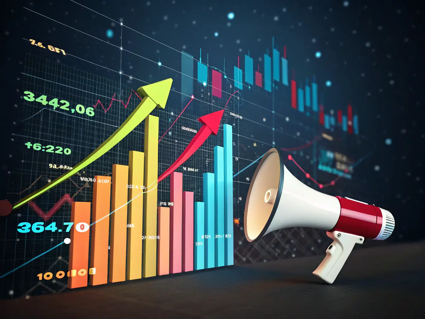 A clean and modern graphic representing data analytics and growth, with upward-trending arrows and charts in Digivize's signature orange color.
