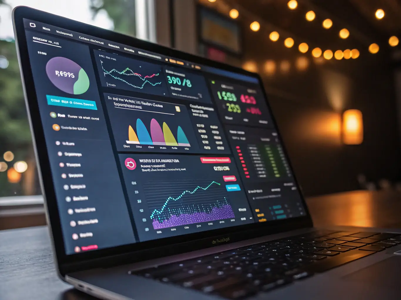A dashboard screenshot showing SEO analytics and automation workflows with orange highlights, representing Digivize's SEO & Automation Tools service.